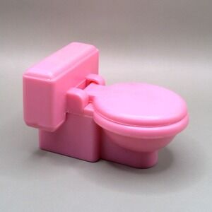 isher Price Loving Family Dollhouse Pink Toilet Potty Bathroom Furniture Vintage